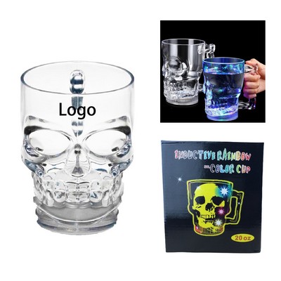 20 Oz Led Clear Halloween Skull Cups