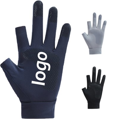 Ice Silk Sunscreen Gloves Bare Two Fingers