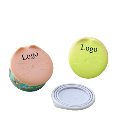 Fresh-keeping Pet Can Lid Cover w/ Lovely Cat Face Design