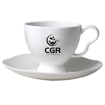 Espresso Ceramic Coffee Cup and Saucer