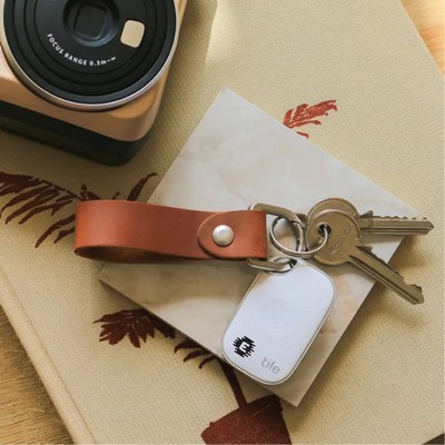 New Tile Pro with Full Grain Leather Key Fob