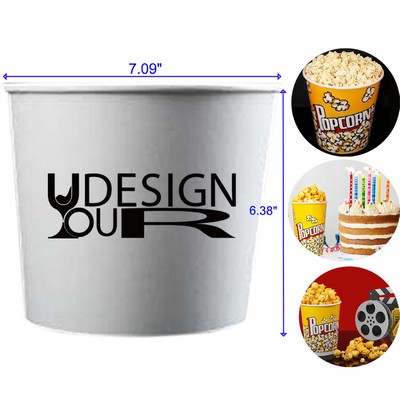 1.8L Disposable Paper Popcorn Buckets Cups Containers for Movie Nights Carnivals Birthday Parties