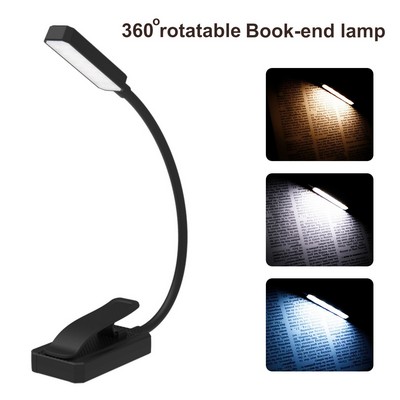 LED Rechargeable Book Light for Reading in Bed with Memory Function- Eye Caring 3 Color Temperature