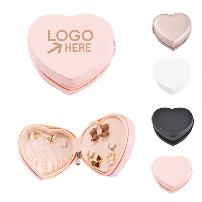 Travel Portable Heart Shape Small Jewelry Case