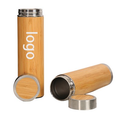 12oz Eco-Friendly Bamboo Stainless Steel Insulated Tumbler