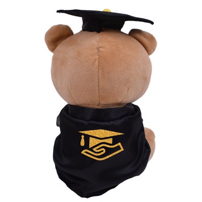 Graduation Bear - 8" sitting Light Brown Grad Bear w/Gown & Cap