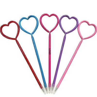 Valentine's Day Custom PET Plactic Heart-Shape Ballpoint Pen