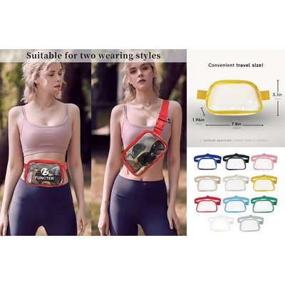 Clear Fanny Pack Stadium Approved Bag Waterproof Belt Bag Fashion Waist Packs Crossbody Bag