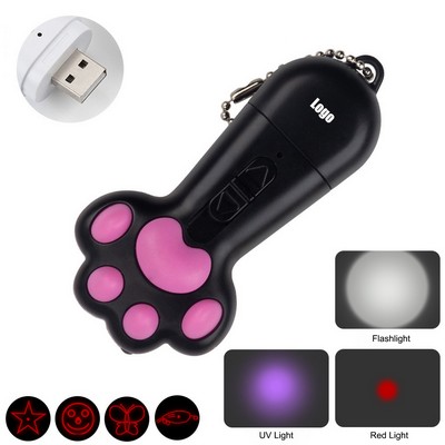 USB Rechargeable Paw Shaped Cat Laser Pointer Pet Toy