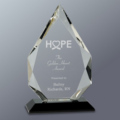 Crystal Faceted Diamond Award Series w/Black Crystal Base, Small (5"x8"H)