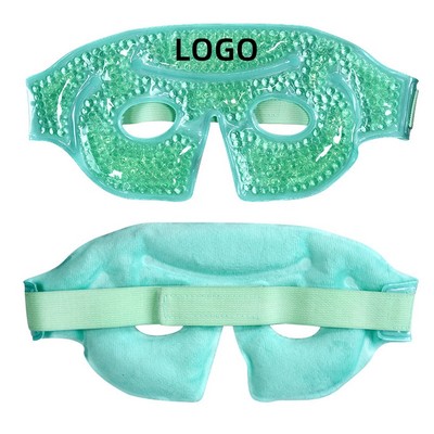 Reusable Gel Beads Hot/Cold Pack Face Mask w/Plush Backing