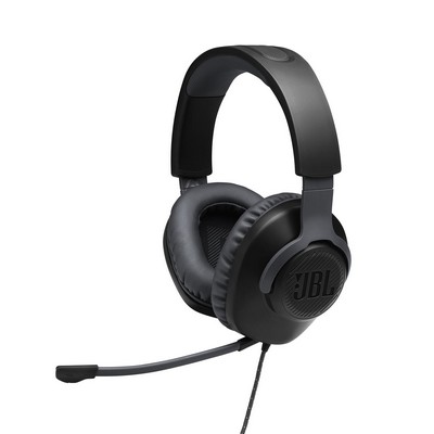 JBL Quantum 100 Wired Over-Ear Gaming Headset W/ Detachable Mic Black