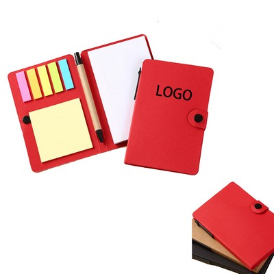 Kraft Paper Coil Spiral Notebook Sticky Notes Pen Set