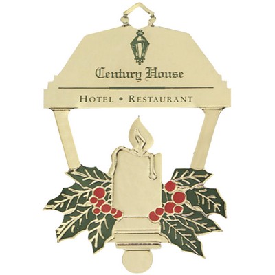 Lantern & Candle Festive Holiday Ornament with Color Trim