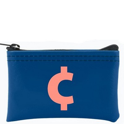 Expanded Vinyl Small Pocket Holder Coin Bag w/Zipper Closure