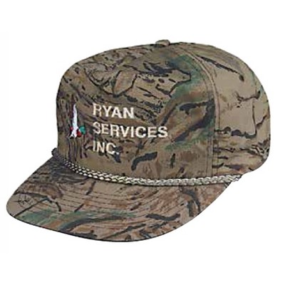 Camouflage Cotton Twill Cap w/Braid