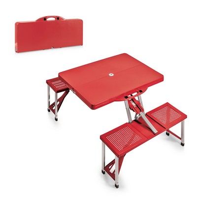 Portable Folding Picnic Table w/Four Integrated Seats