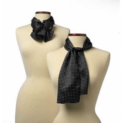 Black Newport Silk Scarf - 8"x45"