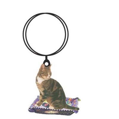 Brown Tabby Cat Keychain w/Mirrored Back (12 Square Inch)