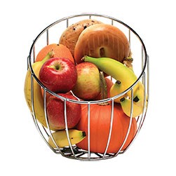 Polished Chrome Wire Cornucopia Basket