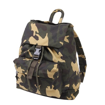 Woodland Camouflage Canvas Day Pack Bag