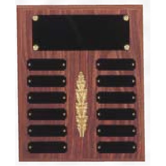 Perpetual 12 Plate Plaque w/ Black Brass Plates (10 1/2"x13")