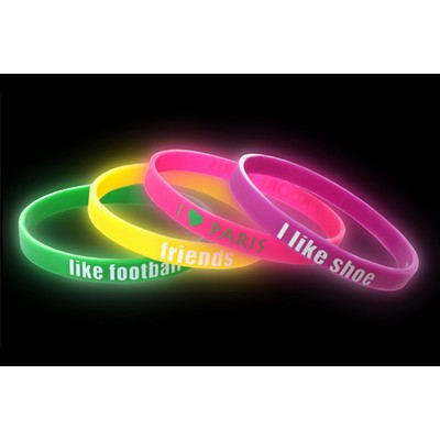 Custom Glow-in-Dark Slim Debossed Silicone Wristband