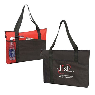 Poly Tote Bag w/Zipper Closure