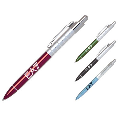 Karl Aluminum Ballpoint Pen w/7 Silver Rings