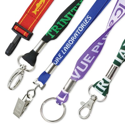 3/8" Flat Woven Polyester Custom Lanyards