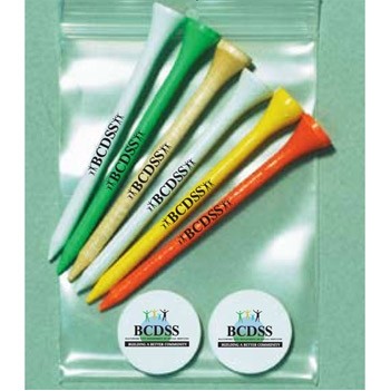 Pro Elite Gold Standard Poly Bag Pack w/ 6 Tees & 2 Markers (3 1/4")