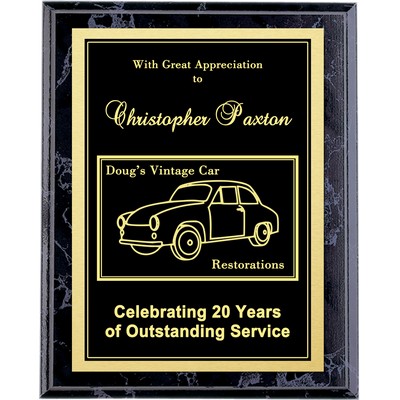 Digital Lasered Black Marble Award Plaque 10.5"x13"