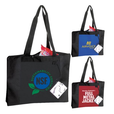 Poly Zipper Shopping Tote Bag