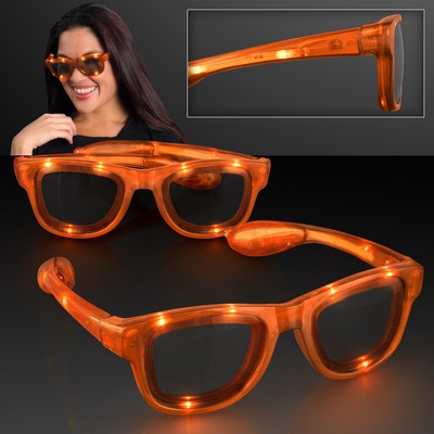 LED Flashing Cool Shade Orange Sunglasses - BLANK