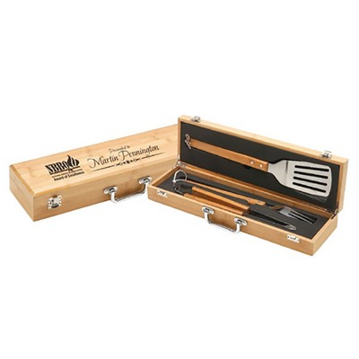 3 Piece Bamboo BBQ Gift Set