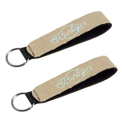 Burlap-Neoprene Wrist Strap Key Holder