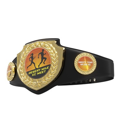 Vibraprint® Bright Shield Championship Belt in Black