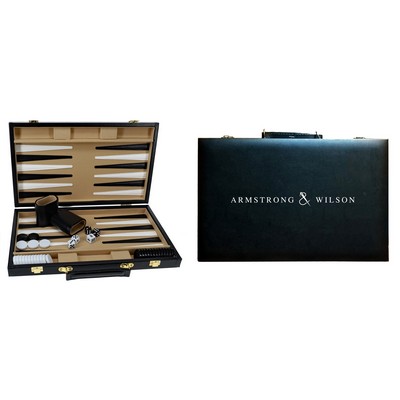 Black Backgammon Set, 15"