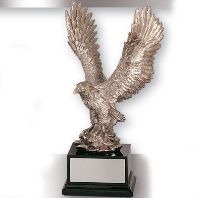 15 ½" Silver Electroplated Eagle Trophy w/2" Diameter Insert Space