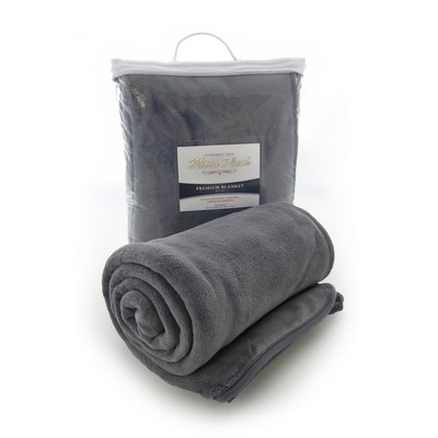 Micro Plush Coral Fleece Blanket (Charcoal Gray)