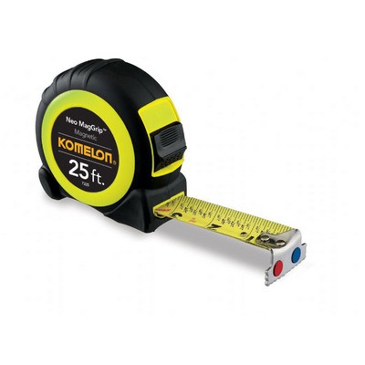 25' x 1" Tape Measure w/Acrylic Steel Blade & Magnetic Hook & Fractional Graduations