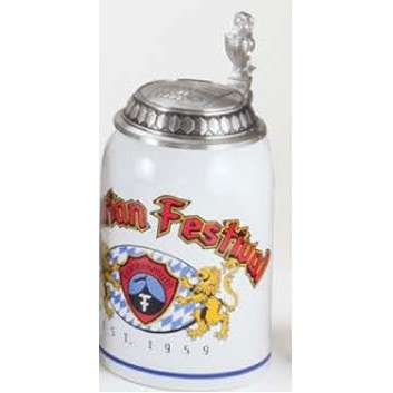 Traditional Bavarian Stein Mug w/Frankenmuth Lid