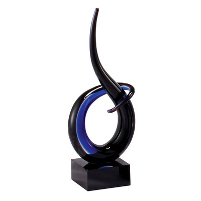 Blue & Black Bedford Art Glass Award - 13'' H