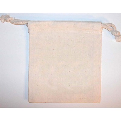 4"x4" Weedy 100% Natural Cotton Drawstring Bag