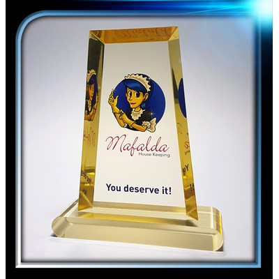 Executive Series Gold Trapezoid Award w/Base (4"x6"x3/4")