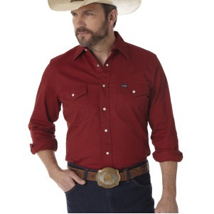 Wrangler® Men's Red Cowboy Cut® Premium Performance Advanced Comfort Work Shirt