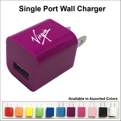 Single Port USB Wall Charger - Purple