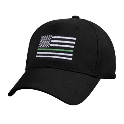 Black Thin Green Line Flag Low Profile Cap