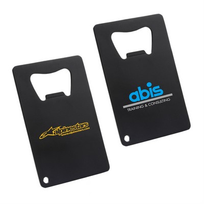 Matte Black Powder Coated Credit Card Bottle Opener