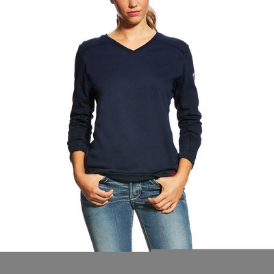 Ariat® FR AC Women's Navy Blue Crew Top Shirt